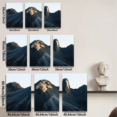 2D flat 1pc Dramatic Mountainscape Abstract Wall Art Living Room Bedroom Decor Gallery Wrapped Canvas Prints Modern Farmhouse Style Coastal Home D��cor Trending Now