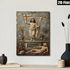 2D flat 1pc Dramatic Religious Scene Historical Figure Wall Art Baroque Style Living Room Bedroom Decor Gallery Wrapped Canvas Print for Home Office Hotel