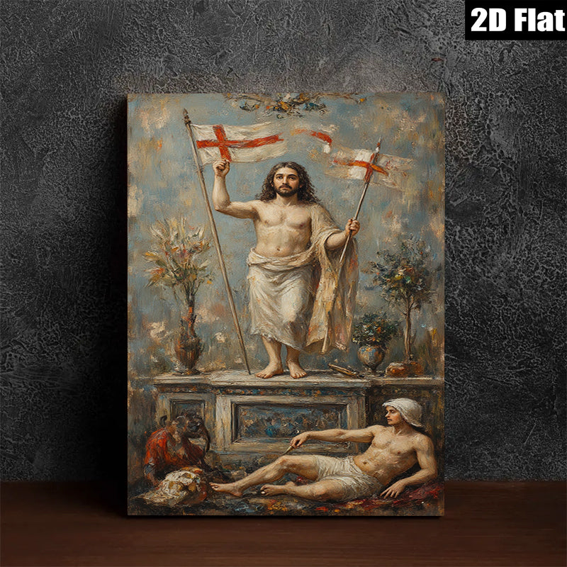 2D flat 1pc Dramatic Religious Scene Historical Figure Wall Art Baroque Style Living Room Bedroom Decor Gallery Wrapped Canvas Print for Home Office Hotel