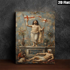 2D flat 1pc Dramatic Religious Scene Historical Figure Wall Art Baroque Style Living Room Bedroom Decor Gallery Wrapped Canvas Print for Home Office Hotel