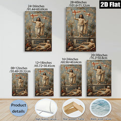 2D flat 1pc Dramatic Religious Scene Historical Figure Wall Art Baroque Style Living Room Bedroom Decor Gallery Wrapped Canvas Print for Home Office Hotel