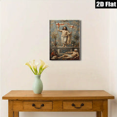 2D flat 1pc Dramatic Religious Scene Historical Figure Wall Art Baroque Style Living Room Bedroom Decor Gallery Wrapped Canvas Print for Home Office Hotel