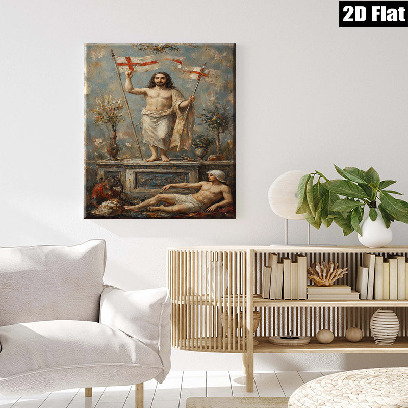 2D flat 1pc Dramatic Religious Scene Historical Figure Wall Art Baroque Style Living Room Bedroom Decor Gallery Wrapped Canvas Print for Home Office Hotel