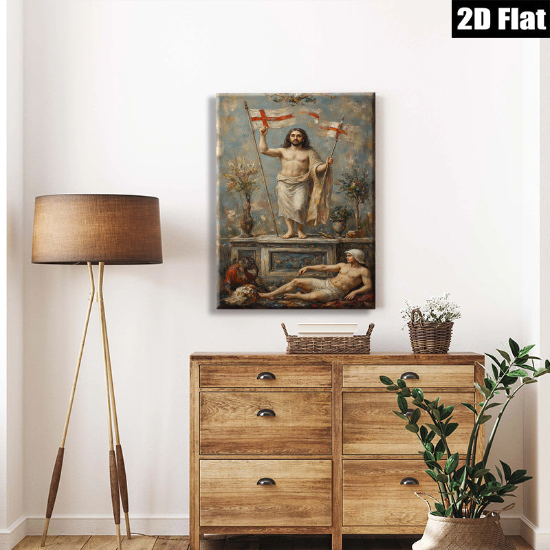 2D flat 1pc Dramatic Religious Scene Historical Figure Wall Art Baroque Style Living Room Bedroom Decor Gallery Wrapped Canvas Print for Home Office Hotel