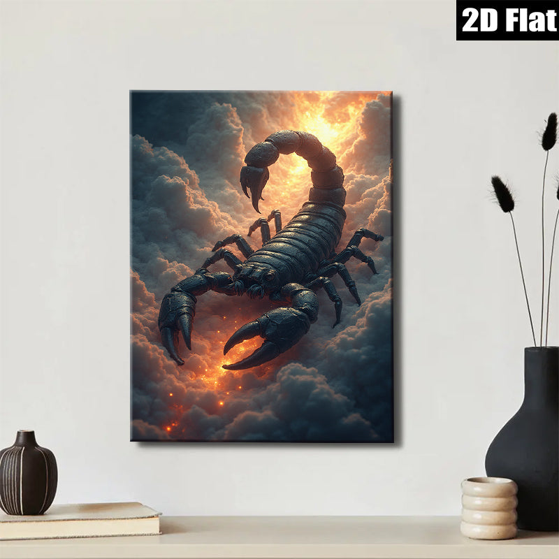 2D flat 1pc Dramatic Scorpion Portrait Wall Art Canvas Prints for Living Room Bedroom Modern Farmhouse Decor Gallery Wrapped Tealightful Trending Now
