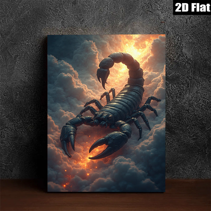 2D flat 1pc Dramatic Scorpion Portrait Wall Art Canvas Prints for Living Room Bedroom Modern Farmhouse Decor Gallery Wrapped Tealightful Trending Now