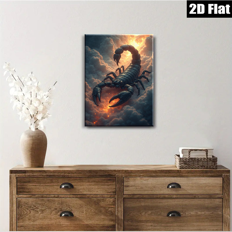 2D flat 1pc Dramatic Scorpion Portrait Wall Art Canvas Prints for Living Room Bedroom Modern Farmhouse Decor Gallery Wrapped Tealightful Trending Now