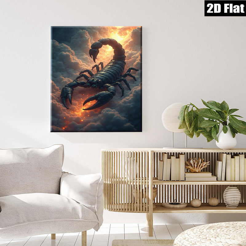 2D flat 1pc Dramatic Scorpion Portrait Wall Art Canvas Prints for Living Room Bedroom Modern Farmhouse Decor Gallery Wrapped Tealightful Trending Now