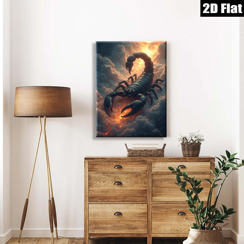 2D flat 1pc Dramatic Scorpion Portrait Wall Art Canvas Prints for Living Room Bedroom Modern Farmhouse Decor Gallery Wrapped Tealightful Trending Now