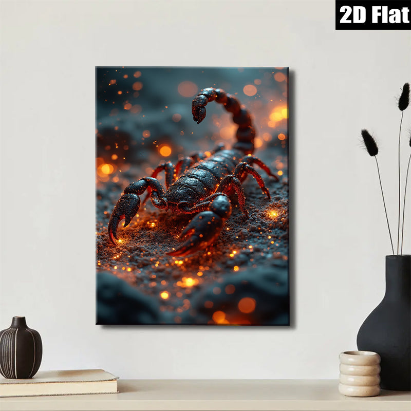 2D flat 1pc Dramatic Scorpion Portrait Wall Art Living Room Bedroom Decor Gallery Wrapped Canvas Print Modern Farmhouse Aesthetic Coastal Chic Home Office Enhancement