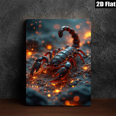 2D flat 1pc Dramatic Scorpion Portrait Wall Art Living Room Bedroom Decor Gallery Wrapped Canvas Print Modern Farmhouse Aesthetic Coastal Chic Home Office Enhancement