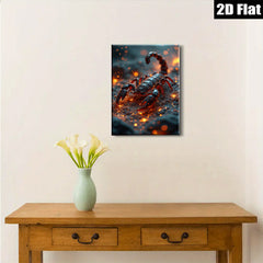 2D flat 1pc Dramatic Scorpion Portrait Wall Art Living Room Bedroom Decor Gallery Wrapped Canvas Print Modern Farmhouse Aesthetic Coastal Chic Home Office Enhancement