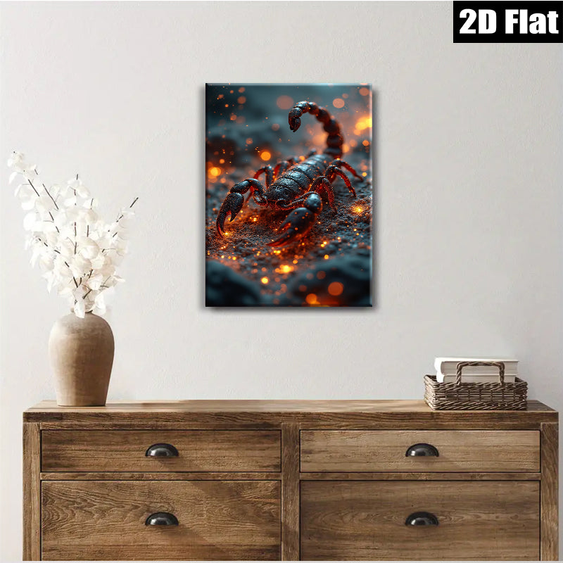 2D flat 1pc Dramatic Scorpion Portrait Wall Art Living Room Bedroom Decor Gallery Wrapped Canvas Print Modern Farmhouse Aesthetic Coastal Chic Home Office Enhancement