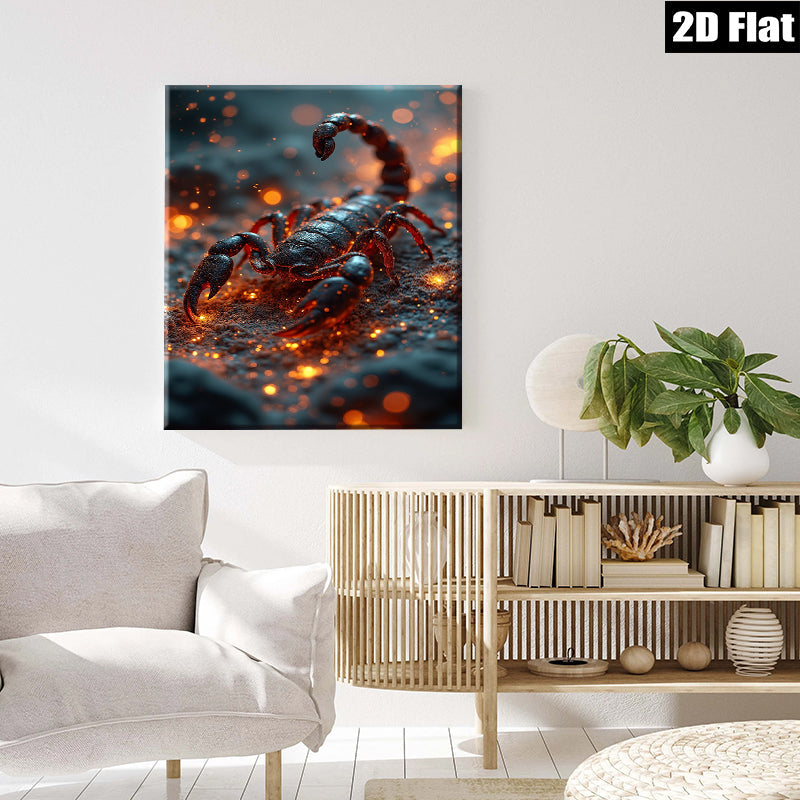 2D flat 1pc Dramatic Scorpion Portrait Wall Art Living Room Bedroom Decor Gallery Wrapped Canvas Print Modern Farmhouse Aesthetic Coastal Chic Home Office Enhancement