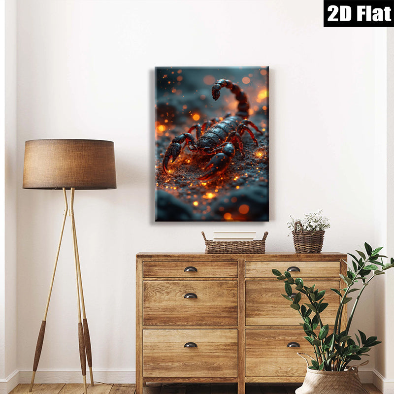 2D flat 1pc Dramatic Scorpion Portrait Wall Art Living Room Bedroom Decor Gallery Wrapped Canvas Print Modern Farmhouse Aesthetic Coastal Chic Home Office Enhancement
