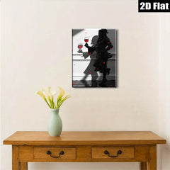 2D flat 1pc Dramatic Silhouette Woman with Wine Glass Modern Wall Art for Living Room Bedroom Decor Gallery Wrapped Canvas Prints Stylish Home Accents