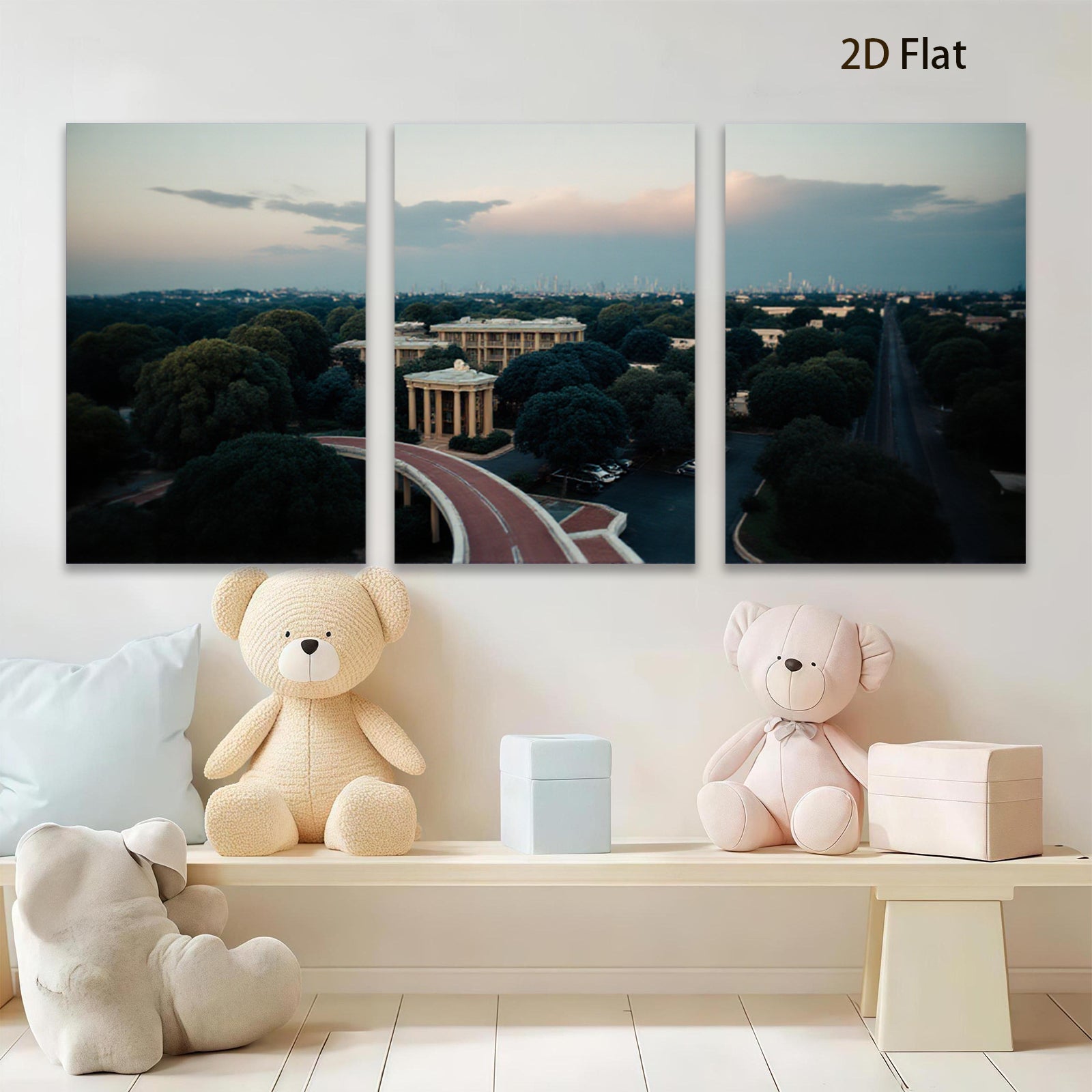 2D flat 1pc Dramatic Skyline View Historic Architecture Living Room Bedroom Gallery Wall Art Modern Farmhouse Rustic Decor Coastal Home