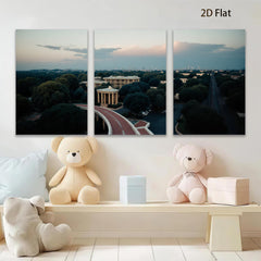 2D flat 1pc Dramatic Skyline View Historic Architecture Living Room Bedroom Gallery Wall Art Modern Farmhouse Rustic Decor Coastal Home