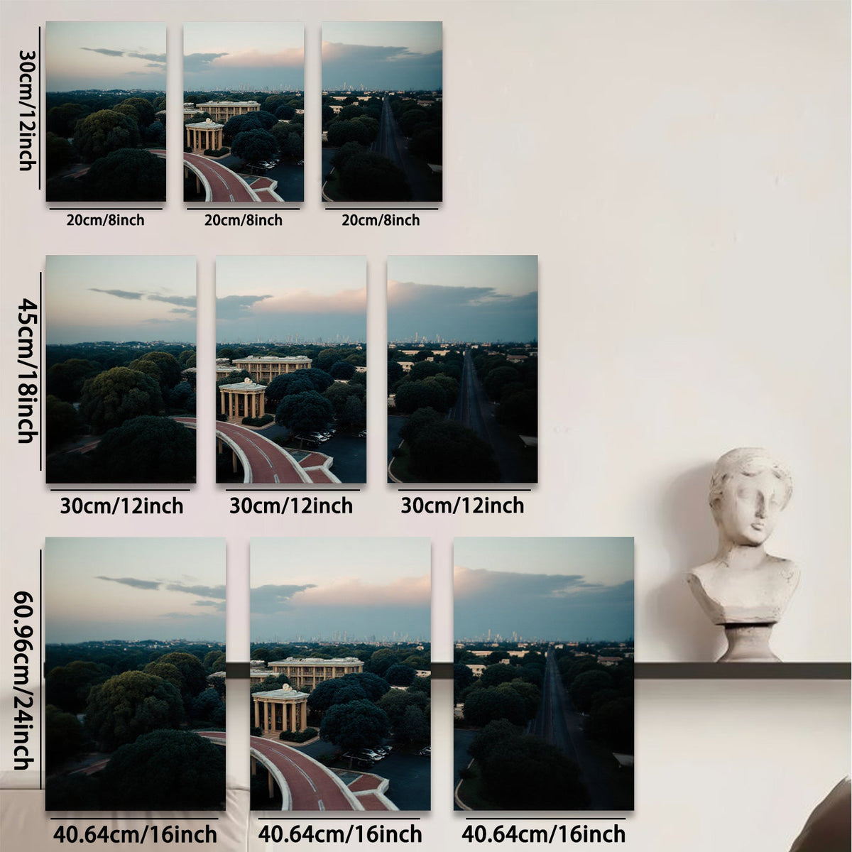 2D flat 1pc Dramatic Skyline View Historic Architecture Living Room Bedroom Gallery Wall Art Modern Farmhouse Rustic Decor Coastal Home