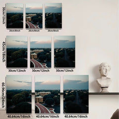 2D flat 1pc Dramatic Skyline View Historic Architecture Living Room Bedroom Gallery Wall Art Modern Farmhouse Rustic Decor Coastal Home