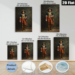 2D flat 1pc Dramatic Spanish Conquistador Portrait Wall Art Living Room Bedroom Decor Gallery Wrapped Canvas Prints Modern Farmhouse Style Rustic Chic Home Office Accents