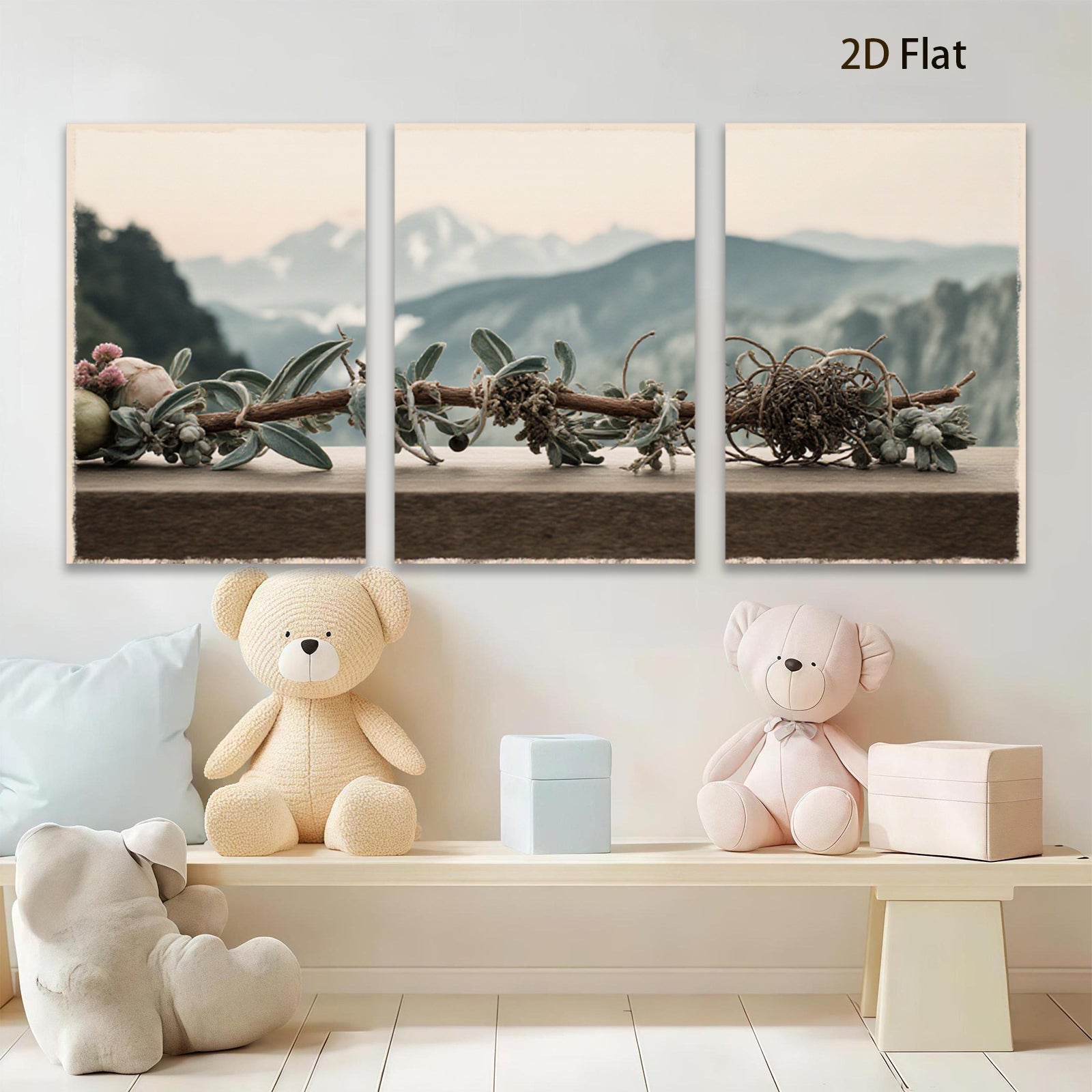 2D flat 1pc Dried Botanical Branch Still Life Farmhouse Wall Decor Living Room Bedroom Rustic Modern Gallery Wrapped Canvas Print Heat Transfer Sublimation