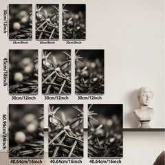 2D flat 1pc Dried Seed Heads Botanical Wall Art Farmhouse Decor Living Room Bedroom Gallery Wrapped Canvas Print Modern Minimalist Art Coastal Chic Rustic Textured Aesthetic