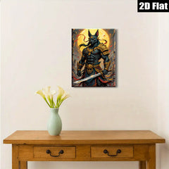 2D flat 1pc Egyptian God Anubis Warrior Portrait Wall Art Canvas Prints for Living Room Bedroom Home Decor Modern Farmhouse Rustic Gallery Wrapped