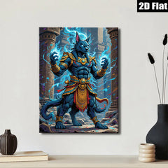 2D flat 1pc Egyptian God Anubis Warrior Portrait Wall Art Decor Living Room Bedroom Canvas Prints Modern Farmhouse Style Aesthetic Room Decor Gift Idea