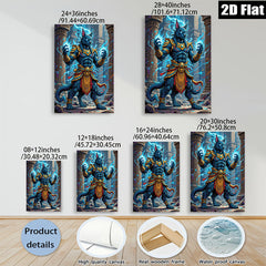 2D flat 1pc Egyptian God Anubis Warrior Portrait Wall Art Decor Living Room Bedroom Canvas Prints Modern Farmhouse Style Aesthetic Room Decor Gift Idea