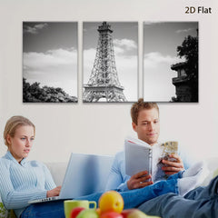 2D flat 1pc Eiffel Tower Paris Cityscape Wall Art Modern Home Decor Living Room Bedroom Canvas Prints Framed Ready to Hang Gallery Wrapped Large Size Artwork