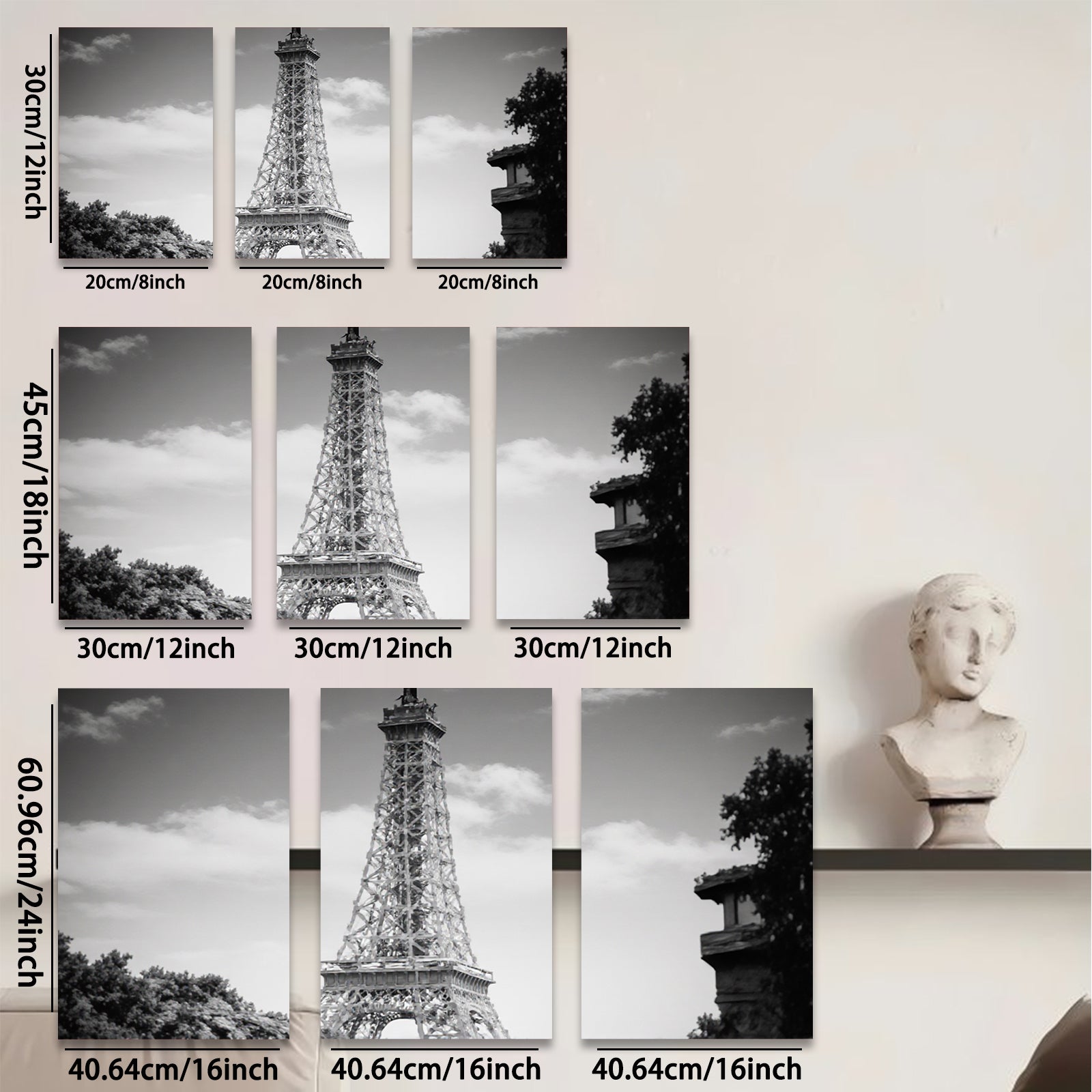 2D flat 1pc Eiffel Tower Paris Cityscape Wall Art Modern Home Decor Living Room Bedroom Canvas Prints Framed Ready to Hang Gallery Wrapped Large Size Artwork