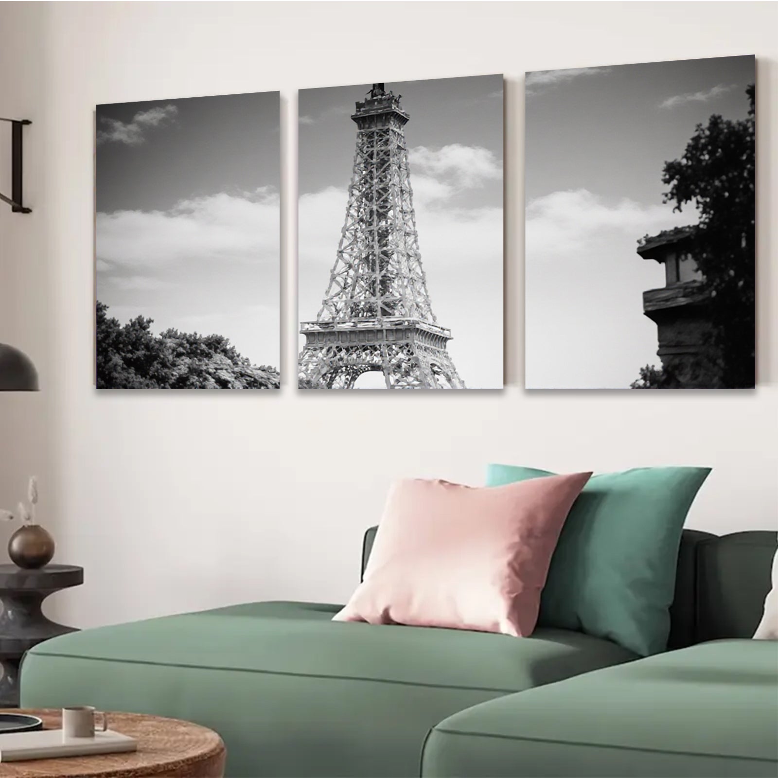 2D flat 1pc Eiffel Tower Paris Cityscape Wall Art Modern Home Decor Living Room Bedroom Canvas Prints Framed Ready to Hang Gallery Wrapped Large Size Artwork