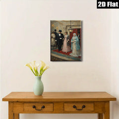 2D flat 1pc Elegant Victorian Couple Portrait Grand Ballroom Scene Wall Decor Living Room Bedroom Art Prints Canvas Paintings Modern Farmhouse Style