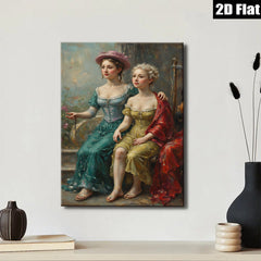 2D flat 1pc Elegant Victorian Ladies Portrait Wall Art Canvas Prints for Living Room Bedroom Home Decor Gallery Wrapped Art Chic Farmhouse Style