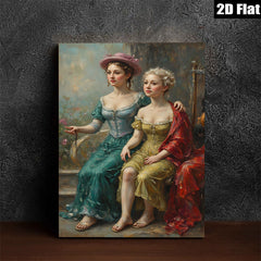2D flat 1pc Elegant Victorian Ladies Portrait Wall Art Canvas Prints for Living Room Bedroom Home Decor Gallery Wrapped Art Chic Farmhouse Style