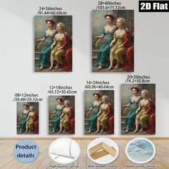 2D flat 1pc Elegant Victorian Ladies Portrait Wall Art Canvas Prints for Living Room Bedroom Home Decor Gallery Wrapped Art Chic Farmhouse Style