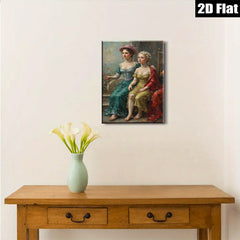 2D flat 1pc Elegant Victorian Ladies Portrait Wall Art Canvas Prints for Living Room Bedroom Home Decor Gallery Wrapped Art Chic Farmhouse Style