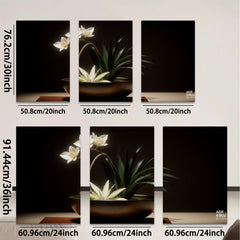 2D flat 1pc Elegant White Orchid Bloom Botanical Wall Art Living Room Bedroom Decor Modern Farmhouse Style Canvas Prints Cozy Home Accents