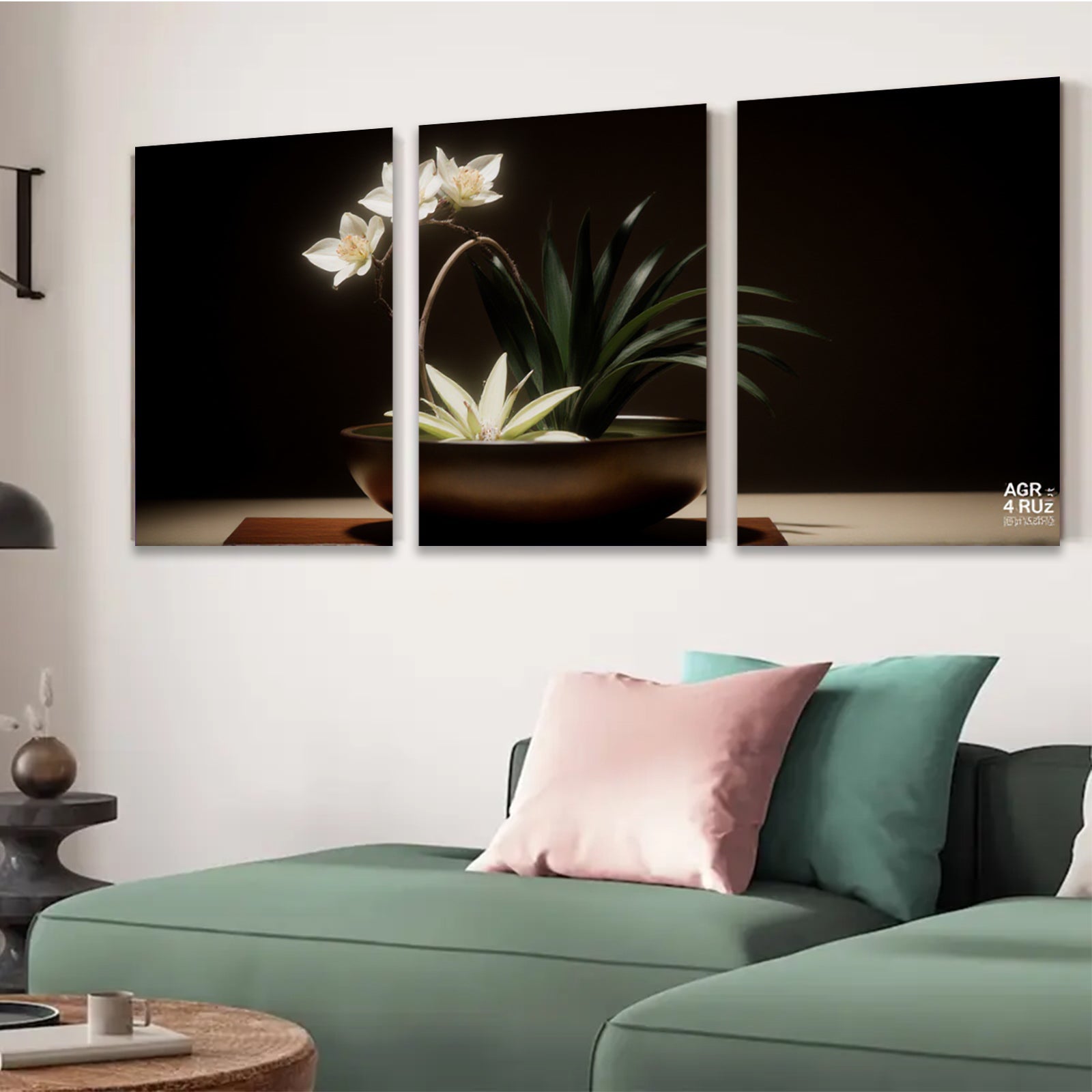 2D flat 1pc Elegant White Orchid Bloom Botanical Wall Art Living Room Bedroom Decor Modern Farmhouse Style Canvas Prints Cozy Home Accents