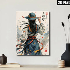 2D flat 1pc Elegant Woman Back View Portrait Wall Art Decor for Living Room Bedroom Gallery Wrapped Canvas Prints Modern Farmhouse Aesthetic Home Décor