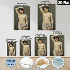 2D flat 1pc Elegant Woman Portrait Classical Nude Figure Painting Canvas Wall Art Decor Living Room Bedroom Modern Farmhouse Gallery Wrapped Timeless Art