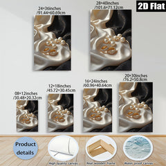 2D flat 1pc Elegant jewelry display soft silk backdrop modern farmhouse wall art bedroom decor gallery wrapped canvas prints minimalist aesthetic