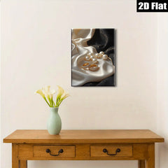 2D flat 1pc Elegant jewelry display soft silk backdrop modern farmhouse wall art bedroom decor gallery wrapped canvas prints minimalist aesthetic