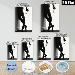 2D flat 1pc Elegant silhouette woman holding wine glass modern minimalist wall art bedroom living room décor farmhouse style canvas prints