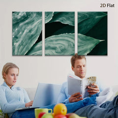 2D flat 1pc Emerald Green Botanical Leaf Wall Art Modern Farmhouse Living Room Decor Gallery Wrapped Canvas Print Coastal Beach Aesthetic Home D��cor