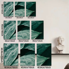2D flat 1pc Emerald Green Botanical Leaf Wall Art Modern Farmhouse Living Room Decor Gallery Wrapped Canvas Print Coastal Beach Aesthetic Home D��cor