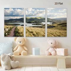 2D flat 1pc Emerald Isle Landscape Rolling Hills Irish Countryside Wall Art for Living Room Bedroom Office Modern Farmhouse Decor Botanical Prints