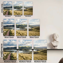 2D flat 1pc Emerald Isle Landscape Rolling Hills Irish Countryside Wall Art for Living Room Bedroom Office Modern Farmhouse Decor Botanical Prints