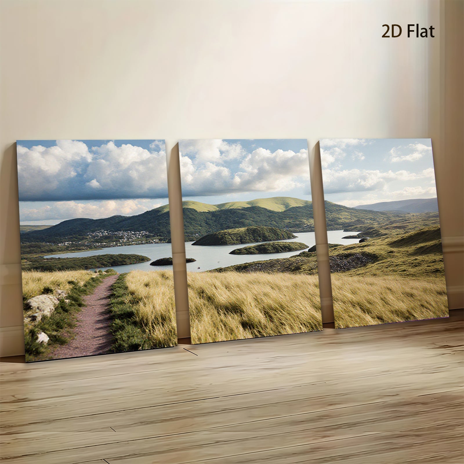 2D flat 1pc Emerald Isle Landscape Rolling Hills Irish Countryside Wall Art for Living Room Bedroom Office Modern Farmhouse Decor Botanical Prints